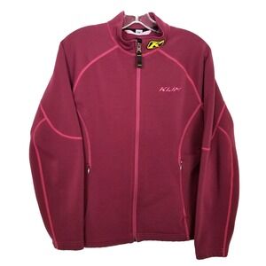 Klim Women's Sundance Zip Up Jacket Sz M Maroon Fleece Pockets Outdoor Logo